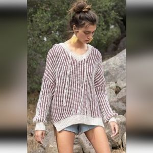 NEW IN PACKAGE POL Ribbed Striped Sweater Hoodie Size Medium (See Description)